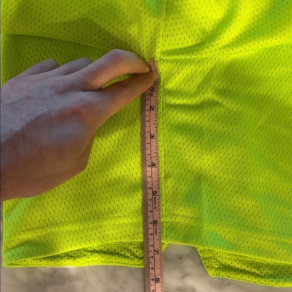 Adidas Bright Yellow Mesh Basketball Shorts. Size small, 7”